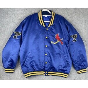 St Louis Cardinals Blues Night Theme Dugout Jacket Adult XL Blue SGA 9-16-22